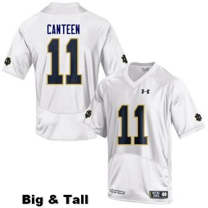 Notre Dame Fighting Irish Men's Freddy Canteen #11 White Under Armour Authentic Stitched Big & Tall College NCAA Football Jersey CZK4899RY